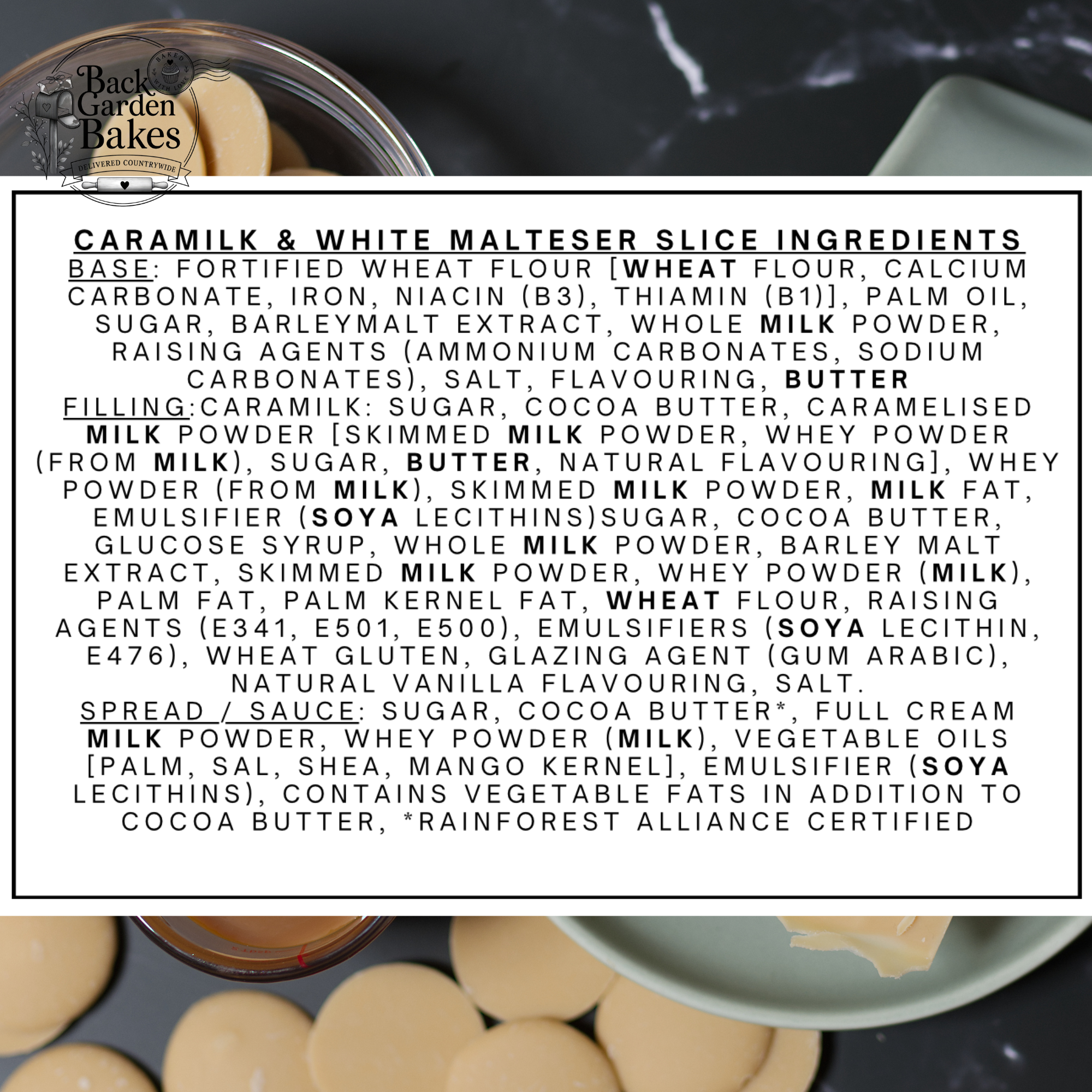 Caramilk & white Malteser Slice